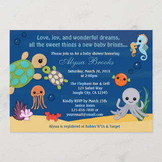 Invitations de baby shower de bulles d'animaux