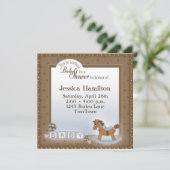 Invitations de baby shower de cheval de basculage (Debout devant)