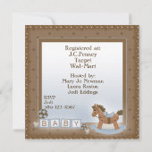 Invitations de baby shower de cheval de basculage (Dos)