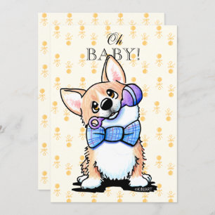 Invitations de baby shower de corgi de KiniArt