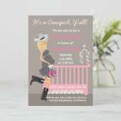 Invitations de baby shower de cow-girl - (Debout devant)