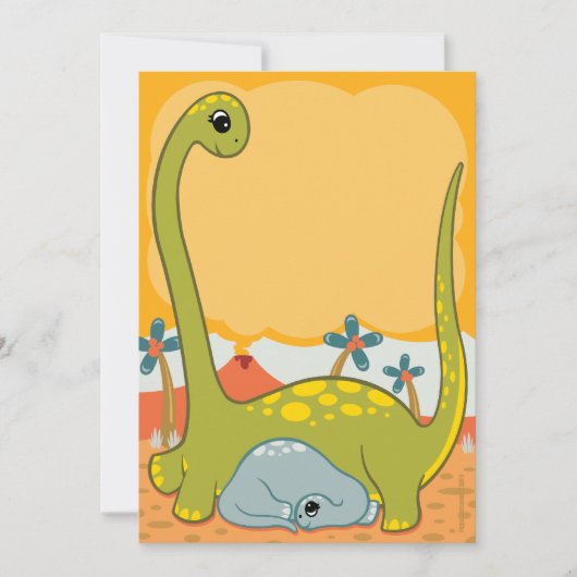 Invitations de baby shower de dinosaure (Devant)