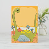 Invitations de baby shower de dinosaure (Debout devant)