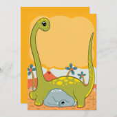 Invitations de baby shower de dinosaure (Devant / Derrière)