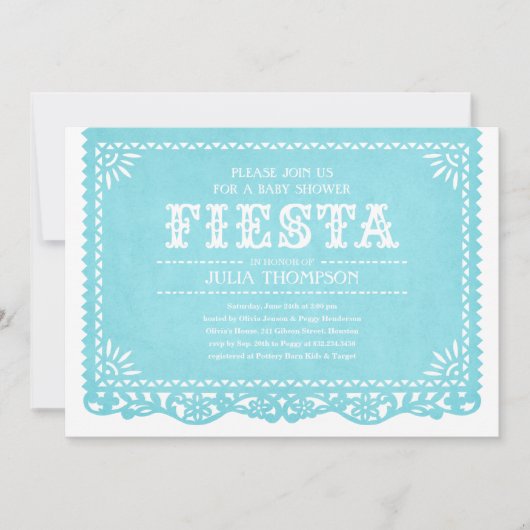 Invitations de baby shower de fiesta (Devant)