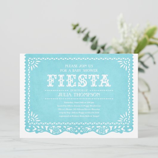 Invitations de baby shower de fiesta (Debout devant)