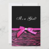 Invitations de baby shower de fille d'impression (Dos)