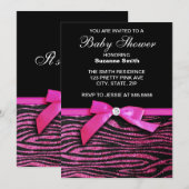 Invitations de baby shower de fille d'impression (Devant / Derrière)
