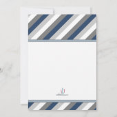 Invitations de baby shower de garçon, marine, gris (Dos)