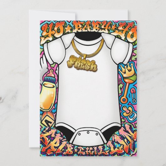 Invitations de baby shower de graffiti de hip hop (Devant)