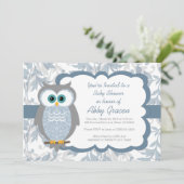 Invitations de baby shower de hibou pour des (Debout devant)