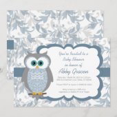 Invitations de baby shower de hibou pour des (Devant / Derrière)