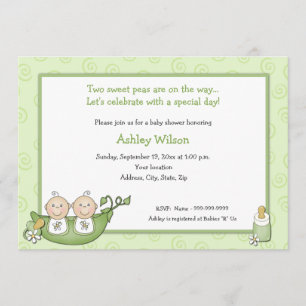 Invitations de baby shower de jumeaux
