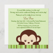 Invitations de baby shower de jungle de singe de (Devant / Derrière)