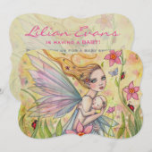 Invitations de Baby shower de la fée de la mère et (Devant / Derrière)