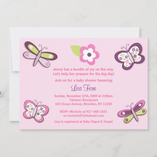 Invitations de baby shower de libellule de (Devant)