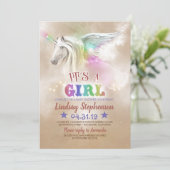 Invitations de baby shower de licorne (Debout devant)