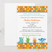 Invitations de baby shower de monstre (Devant / Derrière)