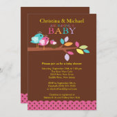 Invitations de baby shower de nid d'oiseau de bébé (Devant / Derrière)