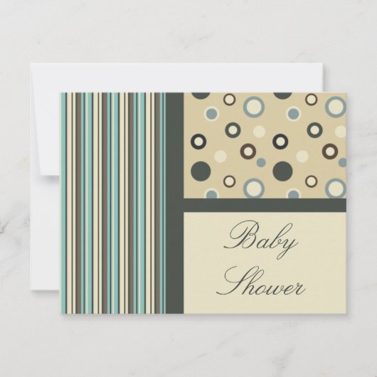 Invitations de baby shower de point de rayure de (Devant)