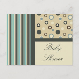 Invitations de baby shower de point de rayure de