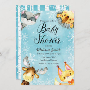 Invitations de baby shower de région boisée