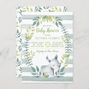 Invitations de baby shower de rhinocéros