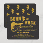 Invitations de baby shower de Rockstar de guitare (Devant / Derrière)