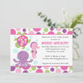 Invitations de baby shower de rose de mer (Debout devant)