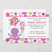 Invitations de baby shower de rose de mer (Devant / Derrière)