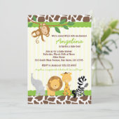 Invitations de baby shower de singe de jungle de (Debout devant)