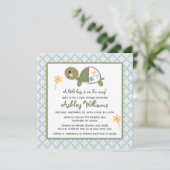Invitations De Baby shower De Tortues Avec Des Dai (Debout devant)