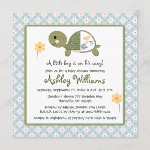 Invitations De Baby shower De Tortues Avec Des Dai