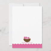 Invitations de baby shower de triplets de nid (Dos)