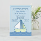 Invitations de baby shower de voiliers de bateaux (Debout devant)