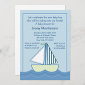 Invitations de baby shower de voiliers de bateaux (Devant / Derrière)