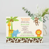 Invitations de baby shower de zoo de jungle de (Debout devant)