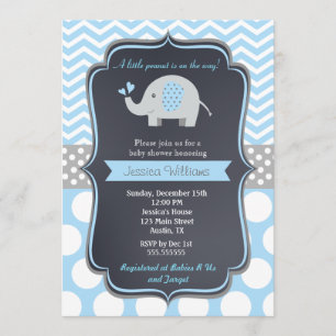 Invitations de baby shower d'éléphant