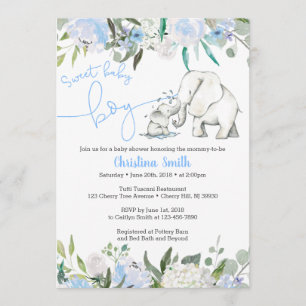 Invitations de baby shower d'éléphant pour un