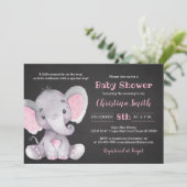 Invitations de baby shower d'éléphant pour une (Debout devant)