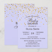 Invitations de Baby shower d'or Lavender personnal (Devant / Derrière)
