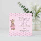 Invitations de baby shower d'ours de bébé (Debout devant)