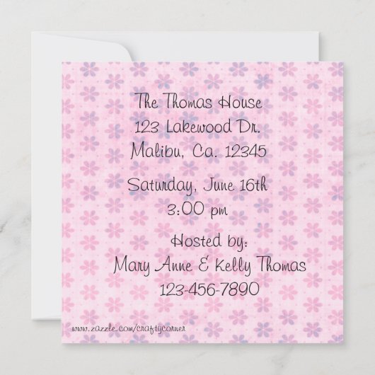 Invitations de baby shower d'ours de bébé (Dos)