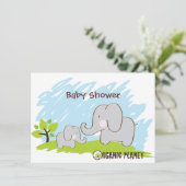 Invitations de Baby shower Elephant Organic Planet (Debout devant)