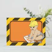 Invitations de Baby Shower en construction (Debout devant)