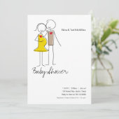 Invitations de Baby shower en couple 5x7 attendues (Debout devant)