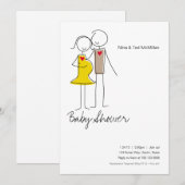 Invitations de Baby shower en couple 5x7 attendues (Devant / Derrière)