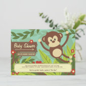Invitations de Baby shower Monkey (Debout devant)