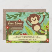 Invitations de Baby shower Monkey (Devant / Derrière)