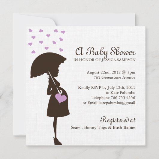 Invitations de Baby showers lunaires (Devant)